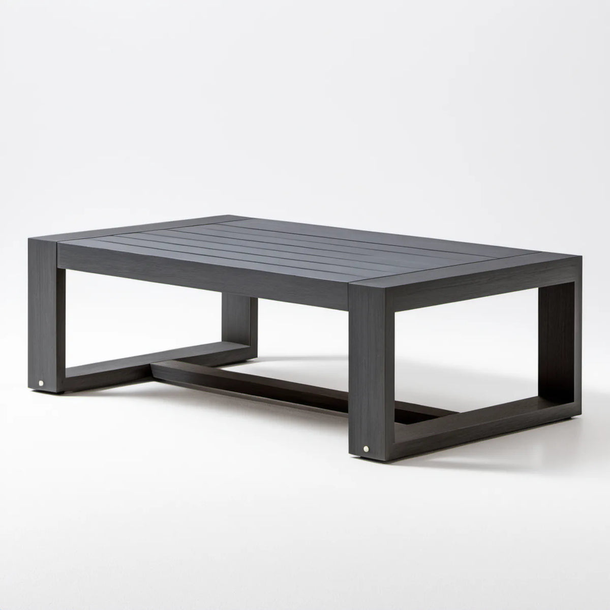 Prostokątny stolik kawowy z aluminium, czarny, 120 x 60 x 40 cm