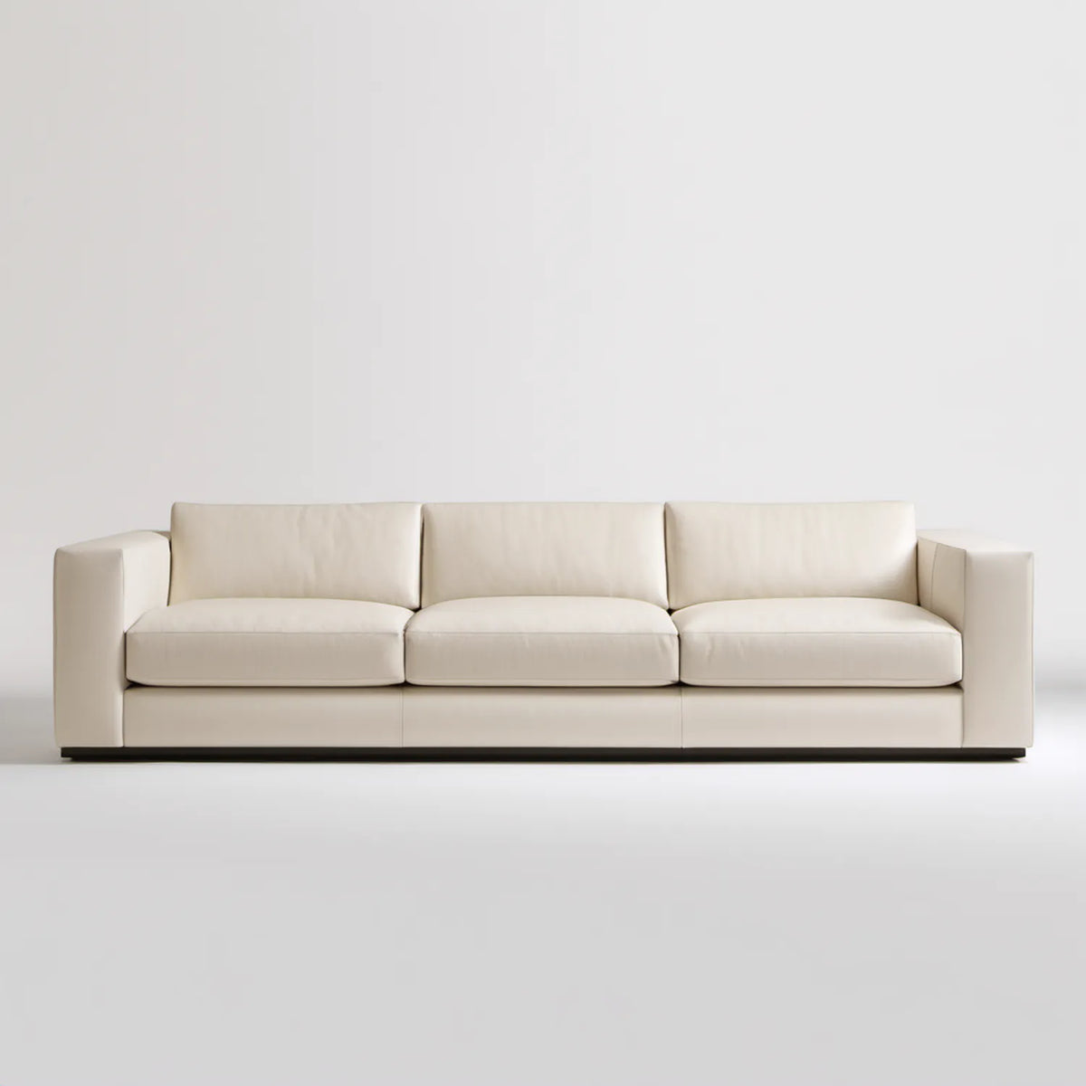 Trzyosobowa sofa z ekoskóry PU, kremowa, 230 x 95 x 85 cm