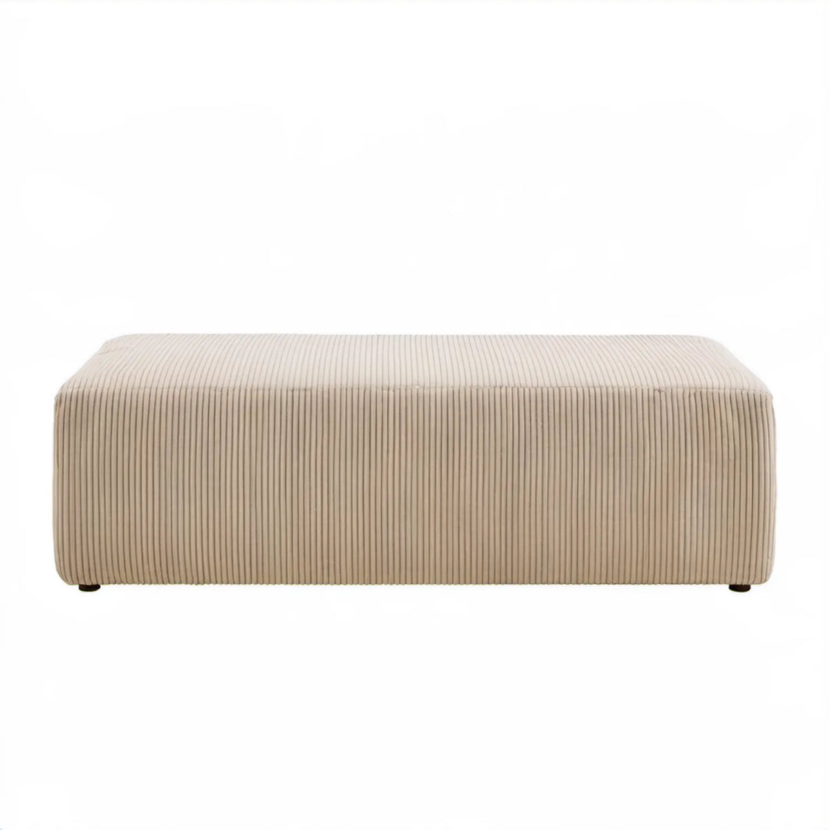 Prostokątny tapicerowany puf beżowy 120 x 60 x 42 cm