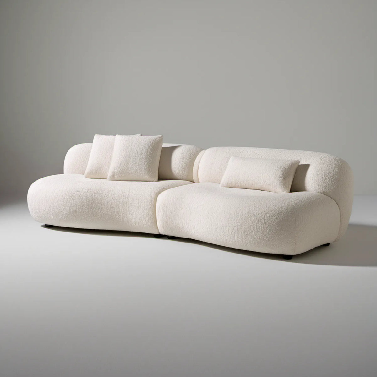 Modułowa sofa trzyosobowa bouclé ecru 280 x 105 x 75 cm