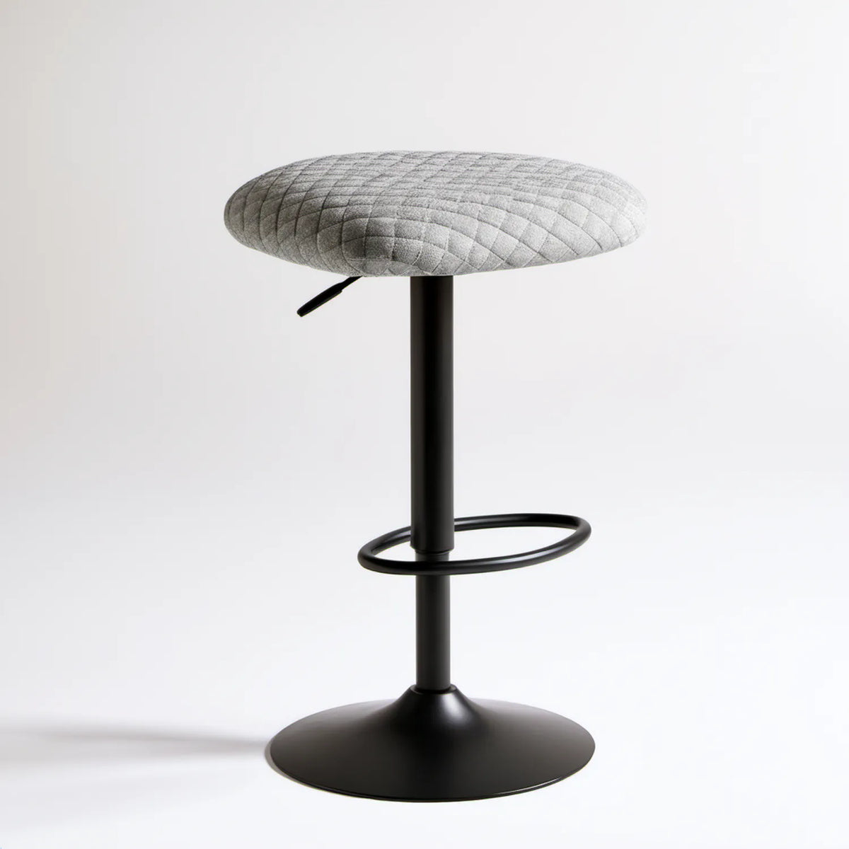 Regulowany hoker barowy z pikowanym siedziskiem, szary/czarny, wysokość 60–82 cm